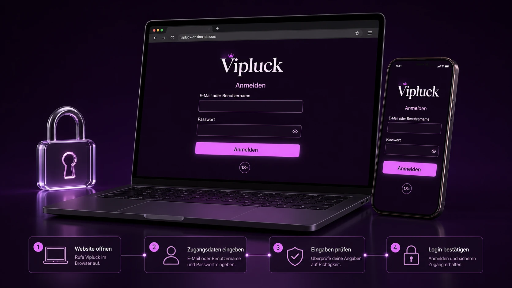 So läuft der Vipluck Casino Login ab