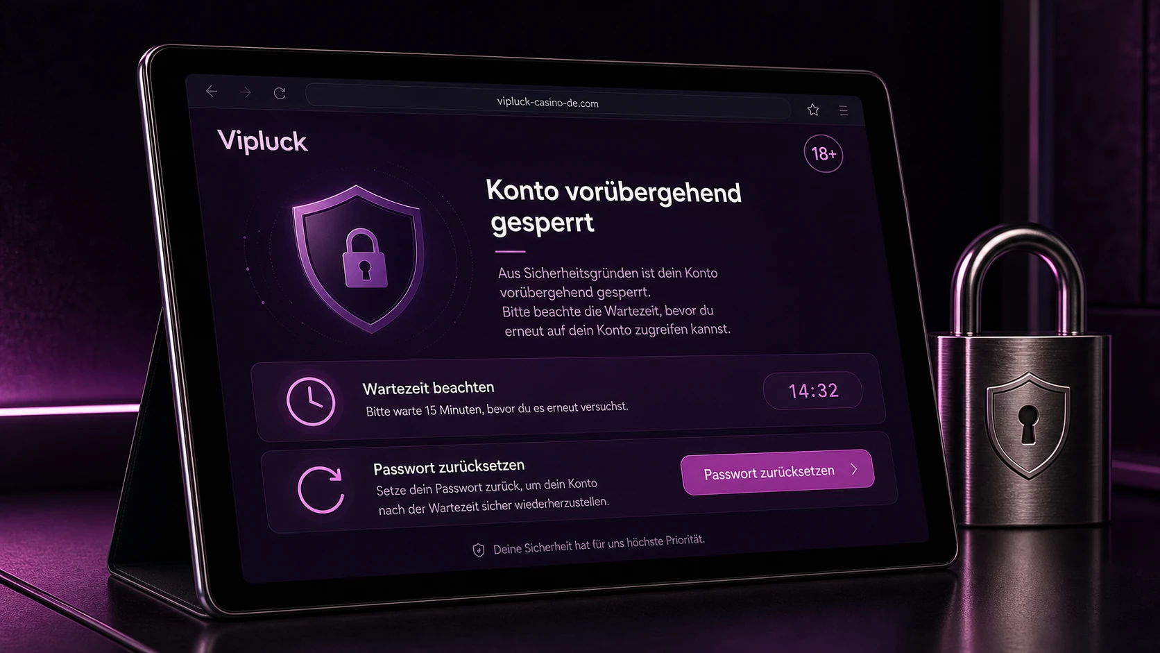 Konto nach falschen Eingaben gesperrt